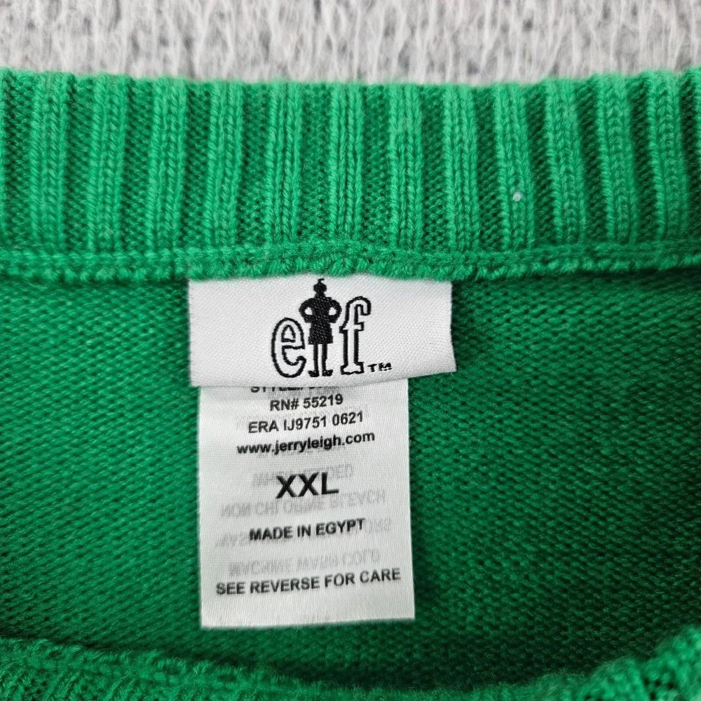 Elf‎ Ugly Christmas Sweater Womens XXL Green Holiday  Tacky Knit Snowflake Buddy